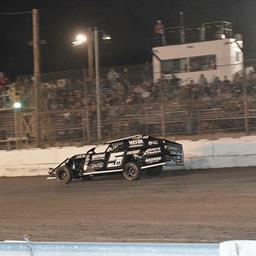 Zachary Madrid Marches Through the Field for Second IMCA Modified Victory