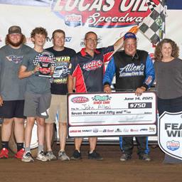 Veteran John Allen captures USRA Stock Cars feature in Lucas Oil Speedway Weekly Series headliner
