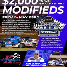 $2,000 to win - $200 to start Polymer Services Modifieds and a visit from Kenny Schrader