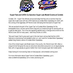 Super Fest and UARA Co-Sanction Super Late Model Events at Cordele