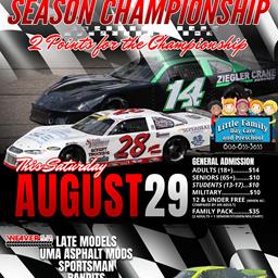 Season Championship Night at Dells Raceway Park Aug 29th