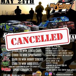 May 24th Races are Cancelled