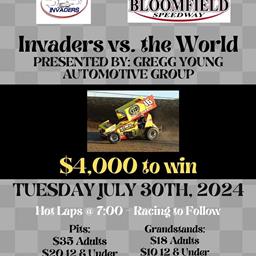 Sprint Invaders Take on All Comers Tuesday in Bloomfield!