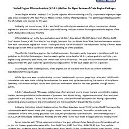 Sealed Engine Alliance Leaders (S.E.A.L.) Gather for Dyno Review of Crate Engine Packages