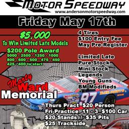 NEXT EVENT: Marty Ward Memorial Friday May 17th 8pm