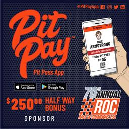 PIT PAY APP TO OFFER HALFWAY BONUS TO LEADER OF LAP 125 IN THE RACE OF CHAMPIONS 250