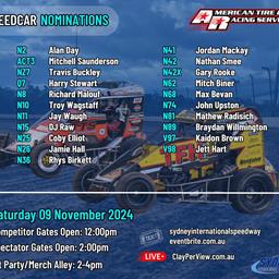 Speedcar Nominations Announced for Sydney International Speedway – This Saturday, November 9!