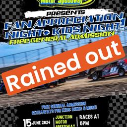 June 15th races have been rained out