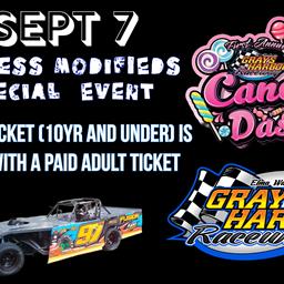 Candy Dash for the Kids and Topless Modified Race Sept 7th