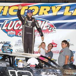 Dayton Pursley rolls to first USRA Modified win in Lucas Oil Speedway spotlight feature