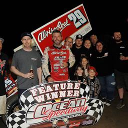 Bud Kaeding wins one for Davy on Friday at Ocean Speedway