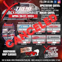 MWDRS Cancels Xtreme Raceway Park due to Rain!