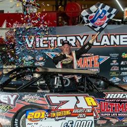 Rod Conley captured his third-career Valvoline American Late Model Iron-Man Series fueled by VP victory during the Third Annual Tim Breeding Memorial at 201 Speedway.