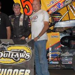 Two for Tatnell: Wins World of Outlaws Debut at Junction Motor Speedway In Front of Largest Crowd in Track History