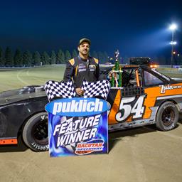 HELLMAN WINS FIRST IMCA STOCK CAR FEATURE