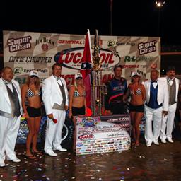 Darren Miller in a Thriller in taking $50,000 Sunoco Race Fuels North/South 100 at Florence Speedway