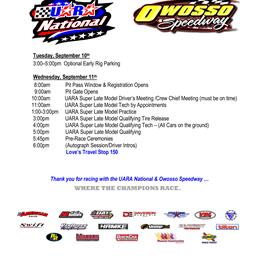 Race Day Schedule for Love&#39;s Travel Stop 150 (Sept. 11)