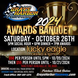 Awards Banquet Oct 26th. Get your Tickets now!!!!