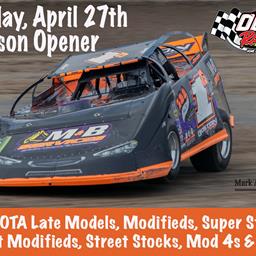 16th Annual Season Opener moved to Saturday, April 27th