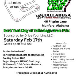 Karting Test Day at Talladega Gran Prix Feb 17th