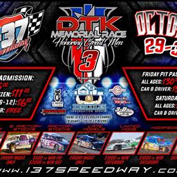 DTK Memorial Race October 29th &amp; 30th at I-37 Speedway