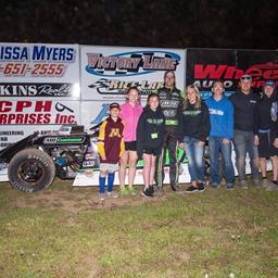 Adams charges from seventh to pick up victory at Rice Lake