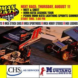 NEXT RACE: Thursday, August 11 – Meet &amp; Greet | Minn-Kota Legends Tour | POWRi Minn-Kota Lightning Sprints Summer Shootout