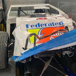 Ken Schrader&amp;#39;s B-Mod Bash weekend came to an early end after being collected in a wreck in the opener on Friday, October 25.