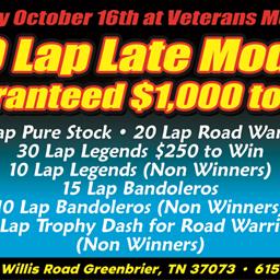 $1,000 to Win Late Model Race