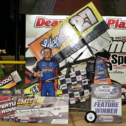 WAGAMAN WINS THRILLING STEVE SMITH TRIBUTE AT LINCOLN SPEEDWAY; Wolf Wires the Field for $1,500 Victory in 358 Sprint Car Feature