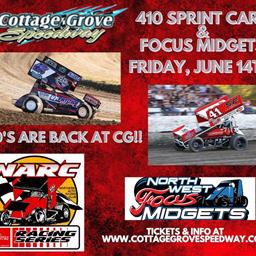 410 SPRINTS MAKE THEIR RETURN TO COTTAGE GROVE SPEEDWAY FRIDAY, JUNE 14TH!!
