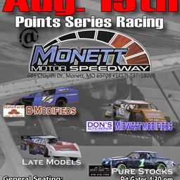 August 15th Points Series Racing