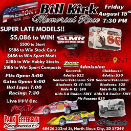 SLMR Returns to Park Jefferson Speedway for Bill Kirk Memorial Race Friday August 15th!