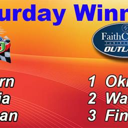 Thorn wins Snowflake leading all 100 laps; Garcia 2nd, Allman, DeAngelis and Bollen; Okrzesik Wins Outlaws