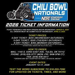 2026 Chili Bowl Reserved Seat Ticket Sales Begin March 5, 2025