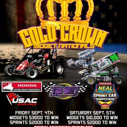 Thorson Pits, Comes from Tail to Steal &quot;Gold Crown Midget Nationals&quot;