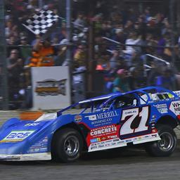Hudson O&amp;#39;Neal scored the FloRacing Night in America victory presented by Kubota on Tuesday, May 13 at Marshalltown (Iowa) Speedway (Josh James Artwork image)