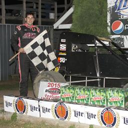 Photo by (Bob Cruse) David Budres won the Badger Midget feature.