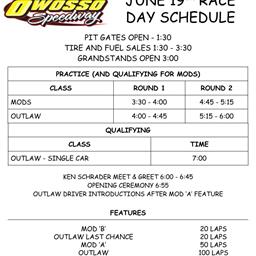 Race Day Itinerary for the Bob Finley Memorial