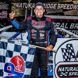 11-year-old Wyatt Coffey scores first Late Model Sportsman victory at Natural Bridge Speedway