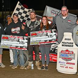 Flud and Kuykendall Kick Off Lucas Oil NOW600 Series Doubleheader at Creek County Speedway With Victories