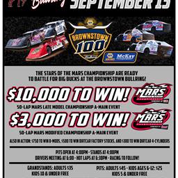 Brownstown 100 set for Friday, September 13th