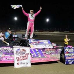 Rusty Schlenk won the Valvoline American Late Model Iron-Man Series fueled by VP event at Millstream Speedway on Friday, August 8.