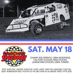 UP NEXT >> Weekly Racing Info For Saturday, May 18, 2024