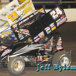 Mark racing with Terry McCarl earlier in the year at Huset&amp;#39;s