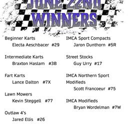 June 22nd Winners