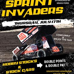 Mohrfeld Solar Sprint Invaders Visit Southern Iowa Speedway this Thursday!