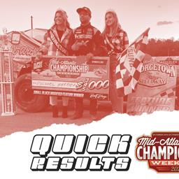 MID-ATLANTIC CHAMPIONSHIP WEEKEND RESULTS SUMMARY â€“ GEORGETOWN SPEEDWAY SUNDAY, OCTOBER 31, 2021