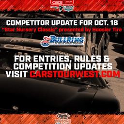 Competition Updates &amp; Entry for Oct. 18 Star Nursery Classic Presented By Hoosier Tire