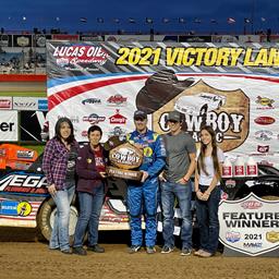 McCreadie leads all the way to capture &quot;Cowboy Classic&quot; in Show-Me 100 first prelim; Timms wins USRA Modified feature